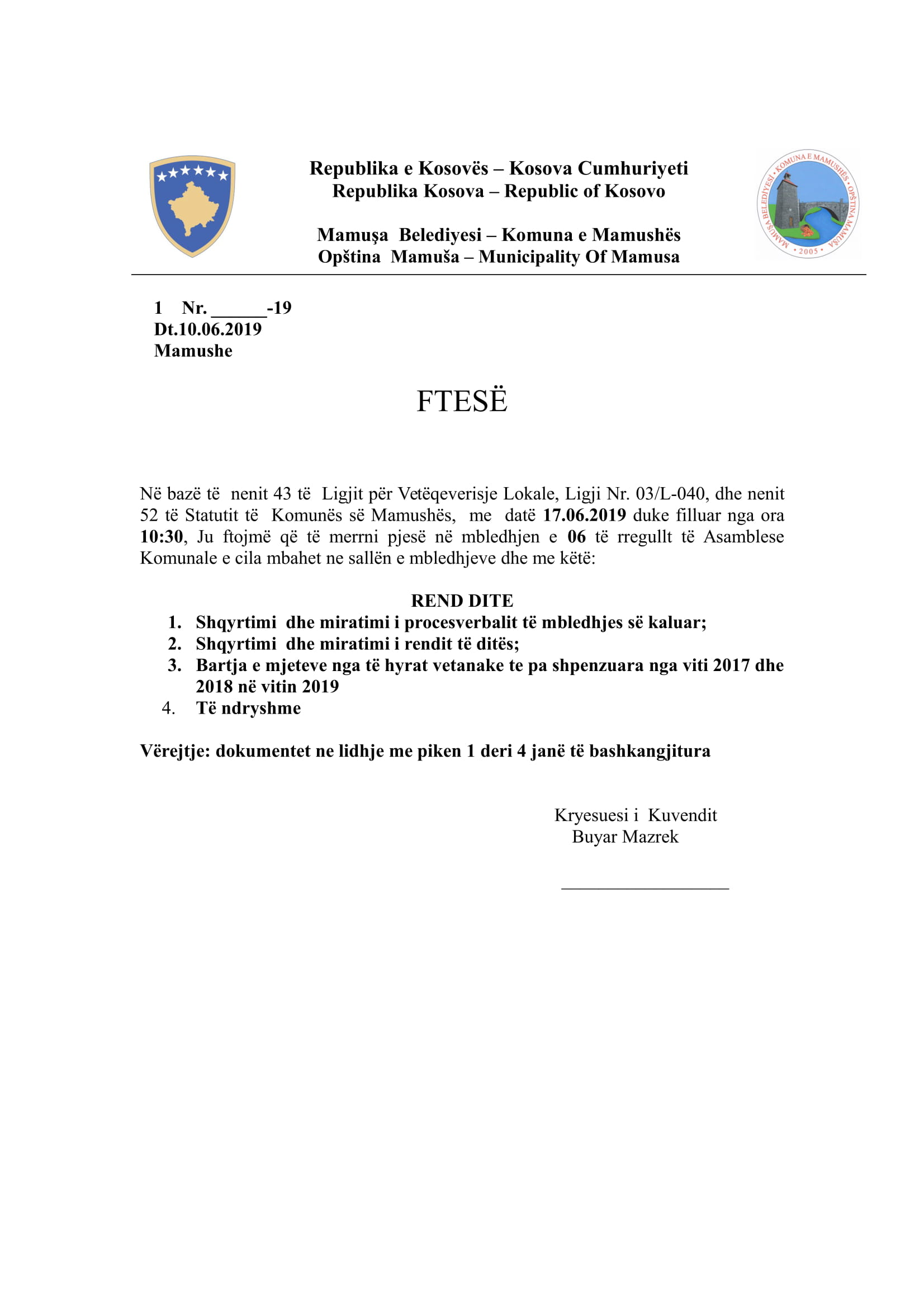 Ftes-17.06.2019- Qershor